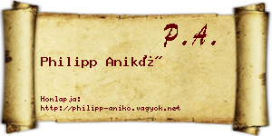 Philipp Anikó névjegykártya